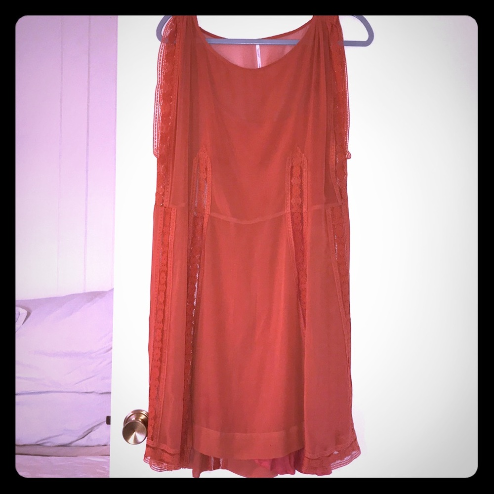 Native tangerine orange dress.